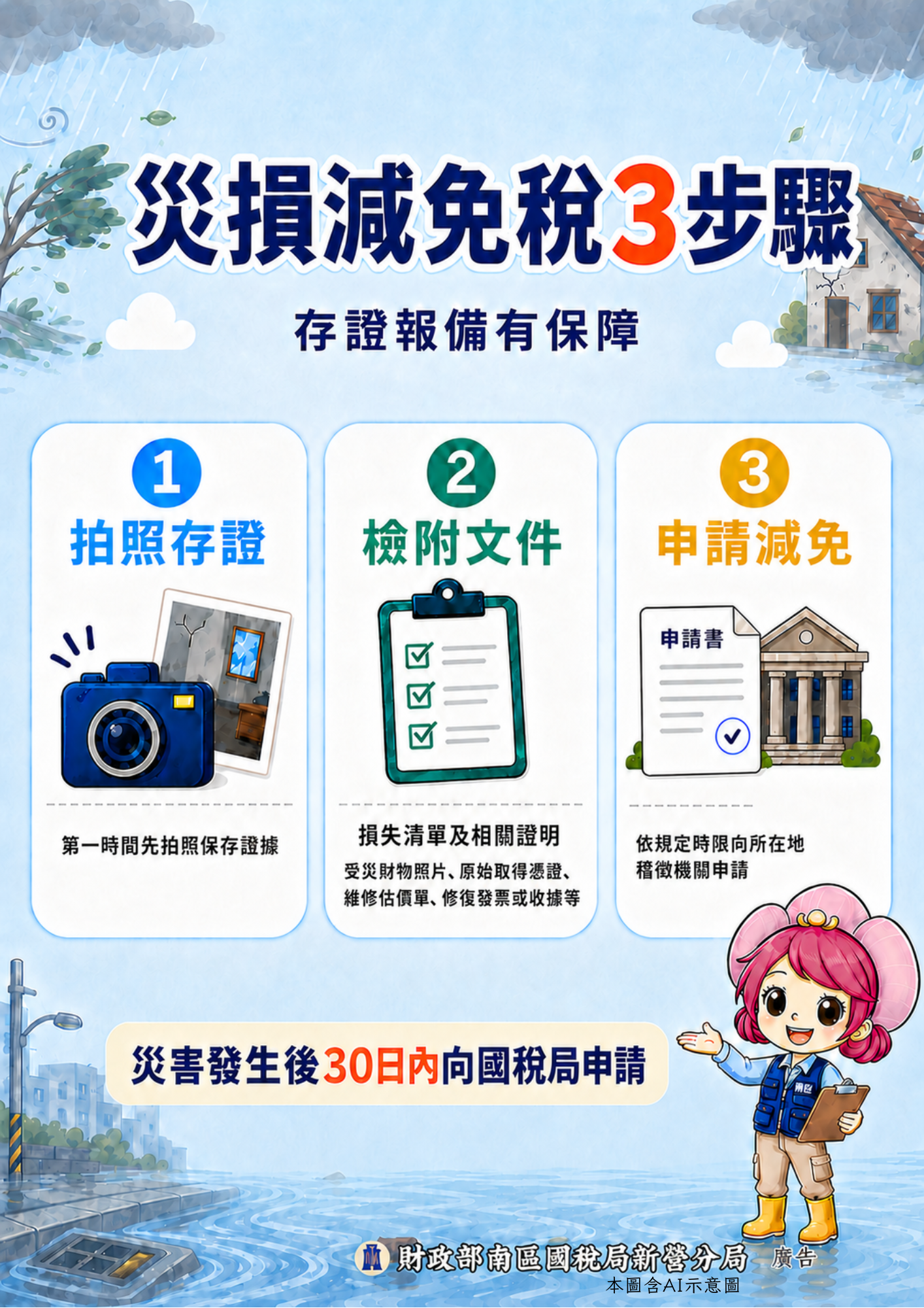 災損減免稅3步驟