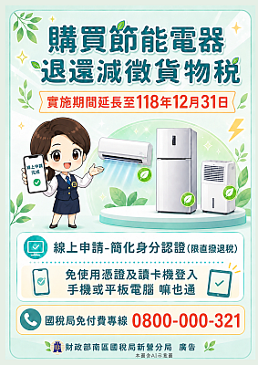 購買節能電器退還減徵貨物稅