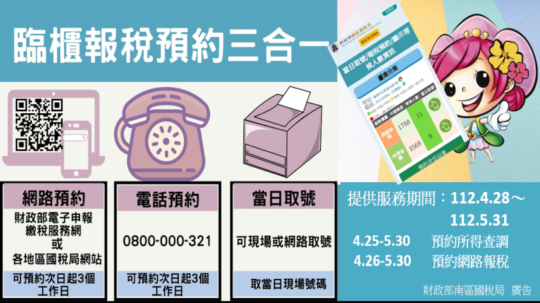 連結臨櫃報稅預約三合一